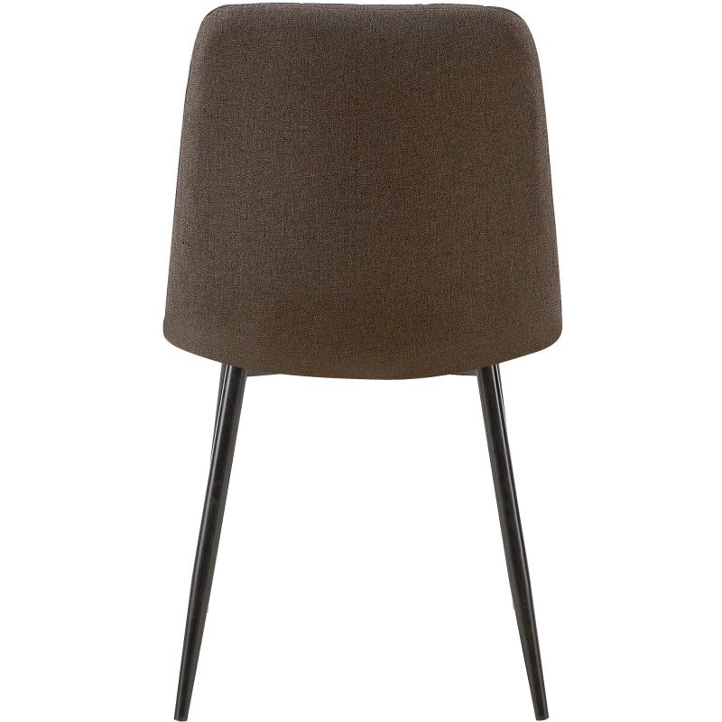 Chaise moderne rembourrée en Tissu Marron Métal Noir Pamela - 5