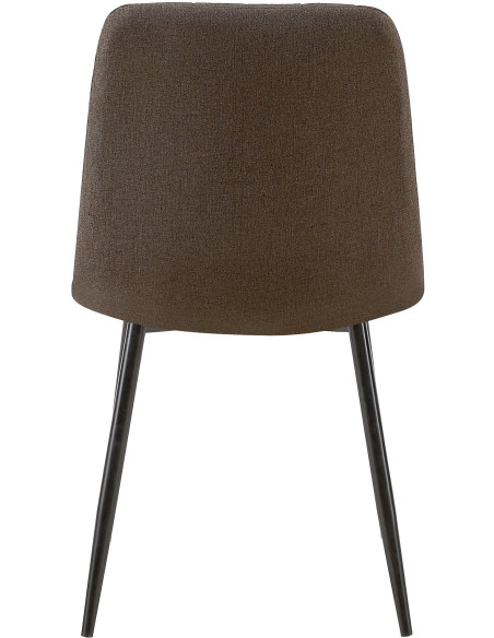 Chaise moderne rembourrée en Tissu Marron Métal Noir Pamela - 5