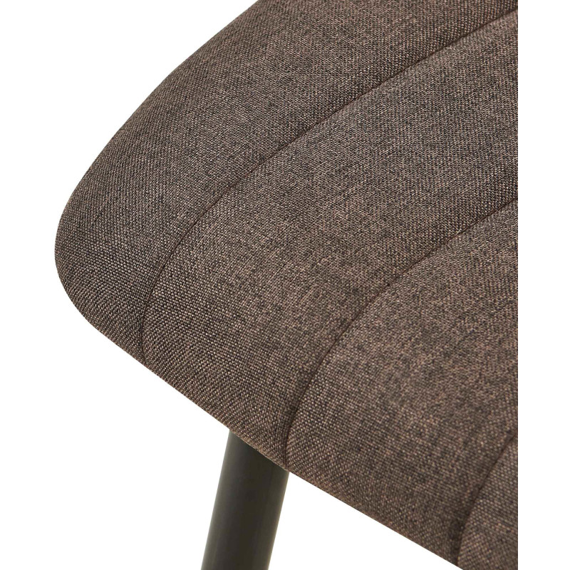 Chaise moderne rembourrée en Tissu Marron Métal Noir Pamela - 6
