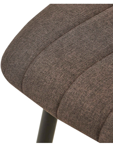 Chaise moderne rembourrée en Tissu Marron Métal Noir Pamela - 6
