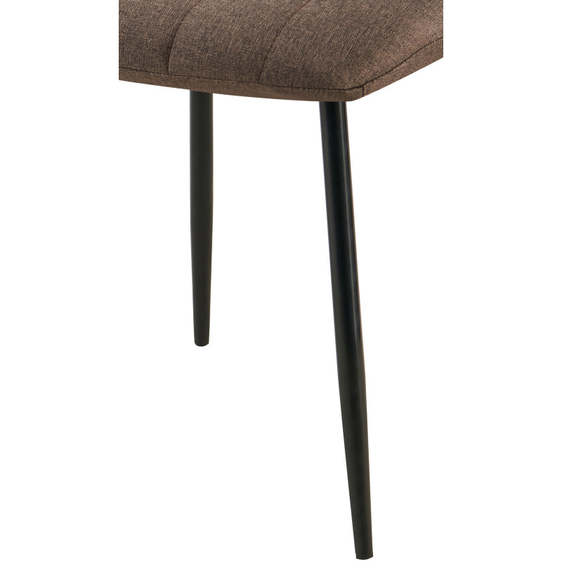 Chaise moderne rembourrée en Tissu Marron Métal Noir Pamela - 7