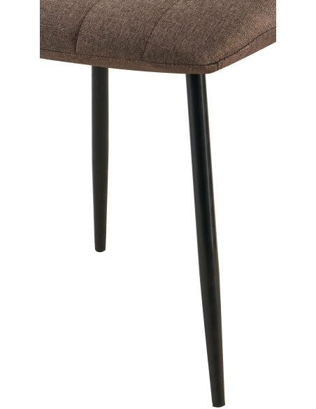 Chaise moderne rembourrée en Tissu Marron Métal Noir Pamela - 7