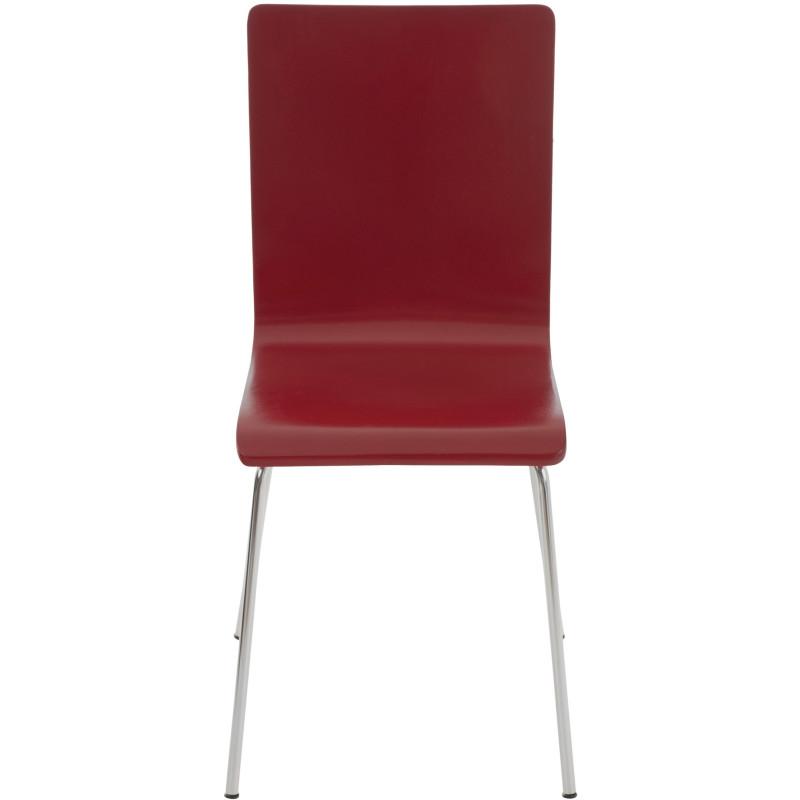 Chaise moderne minimaliste en Bois Rouge Métal Argenté Zarnys - 2