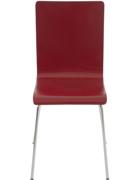 Chaise moderne minimaliste en Bois Rouge Métal Argenté Zarnys - 2