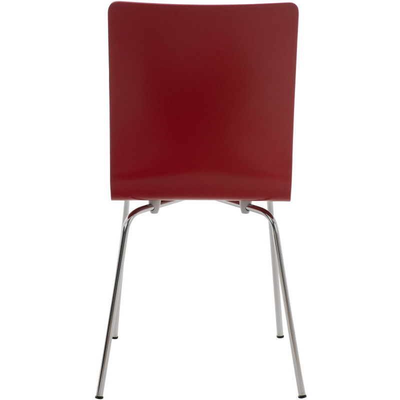 Chaise moderne minimaliste en Bois Rouge Métal Argenté Zarnys - 5