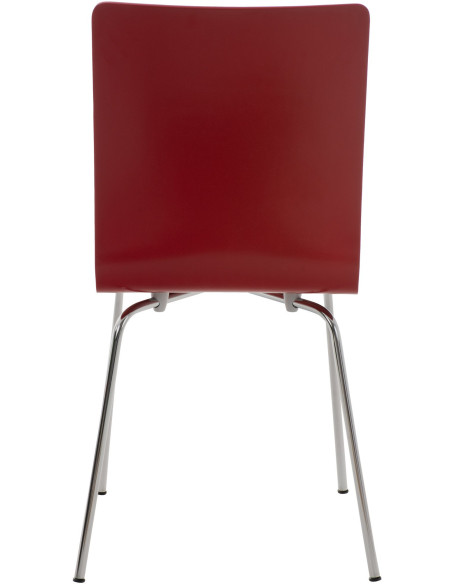 Chaise moderne minimaliste en Bois Rouge Métal Argenté Zarnys - 5