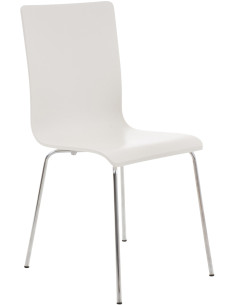 Chaise moderne minimaliste en Bois Blanc Métal Argenté Zarnys - 1