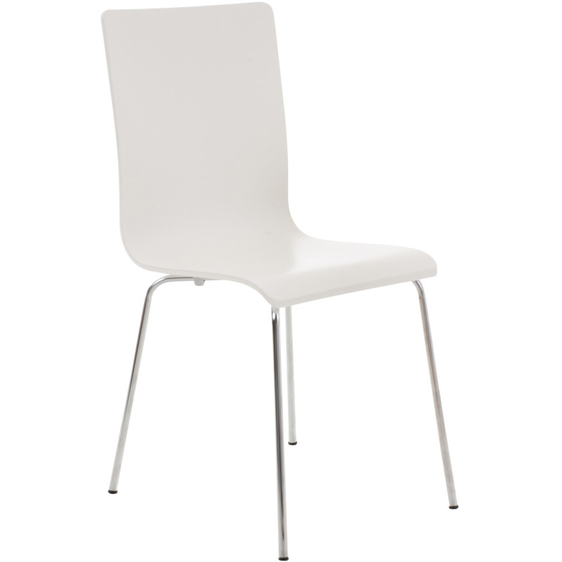Chaise moderne minimaliste en Bois Blanc Métal Argenté Zarnys - 1