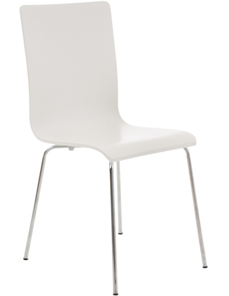 Chaise moderne minimaliste en Bois Blanc Métal Argenté Zarnys - 1