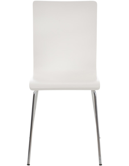 Chaise moderne minimaliste en Bois Blanc Métal Argenté Zarnys - 2