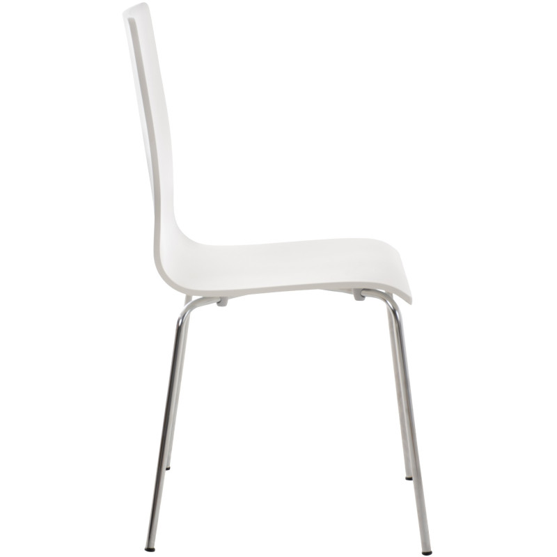 Chaise moderne minimaliste en Bois Blanc Métal Argenté Zarnys - 3