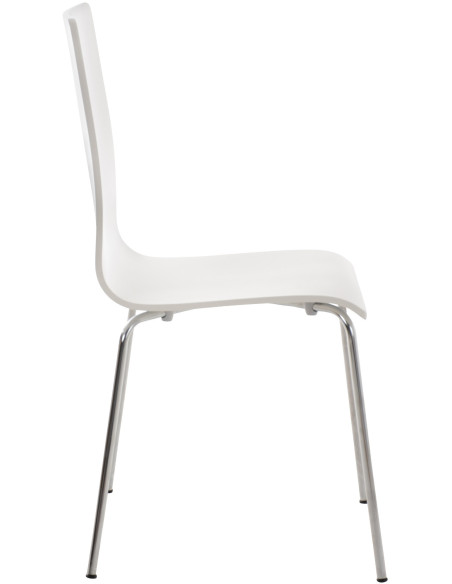 Chaise moderne minimaliste en Bois Blanc Métal Argenté Zarnys - 3