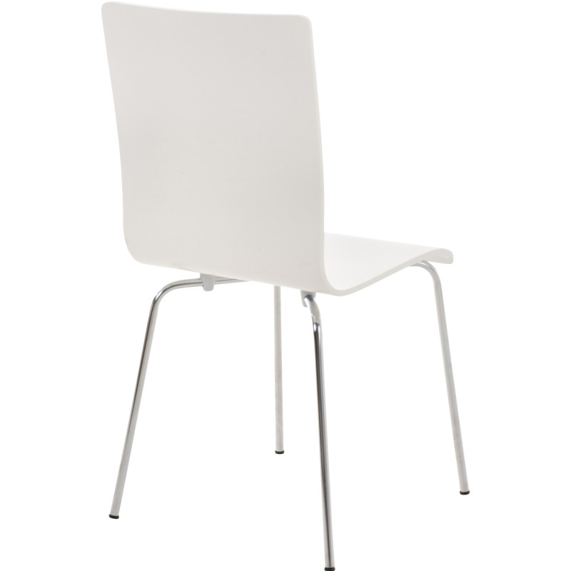 Chaise moderne minimaliste en Bois Blanc Métal Argenté Zarnys - 4