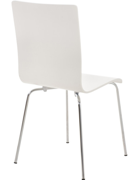 Chaise moderne minimaliste en Bois Blanc Métal Argenté Zarnys - 4