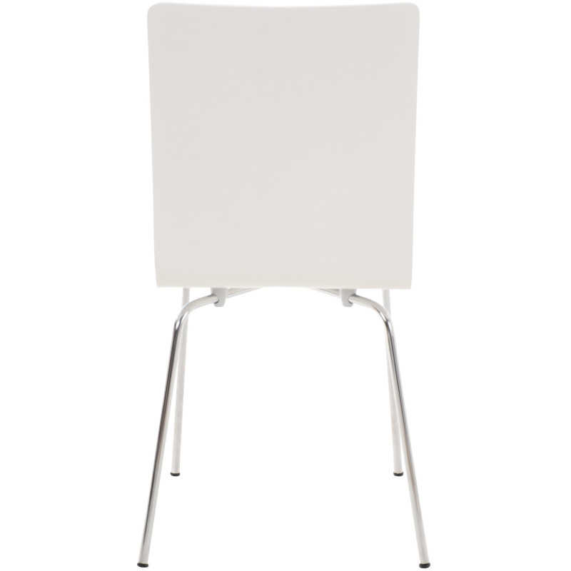 Chaise moderne minimaliste en Bois Blanc Métal Argenté Zarnys - 5