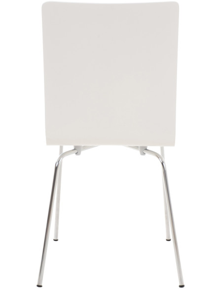 Chaise moderne minimaliste en Bois Blanc Métal Argenté Zarnys - 5