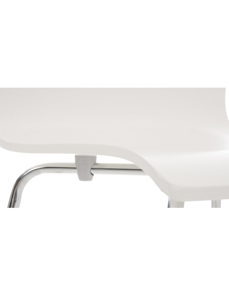 Chaise moderne minimaliste en Bois Blanc Métal Argenté Zarnys - 6