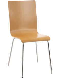 Chaise moderne minimaliste en Bois Naturel Métal Argenté Zarnys - 1