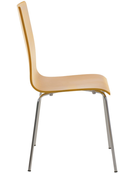 Chaise moderne minimaliste en Bois Naturel Métal Argenté Zarnys - 3