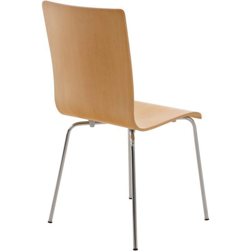 Chaise moderne minimaliste en Bois Naturel Métal Argenté Zarnys - 4