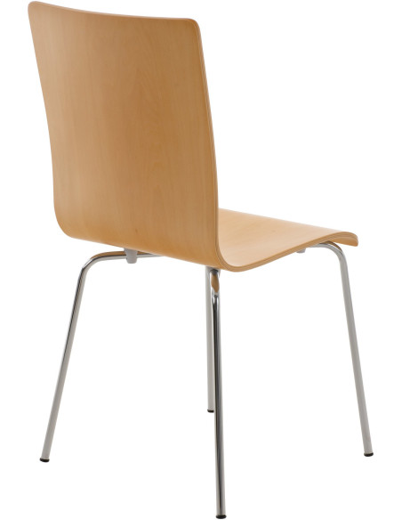 Chaise moderne minimaliste en Bois Naturel Métal Argenté Zarnys - 4