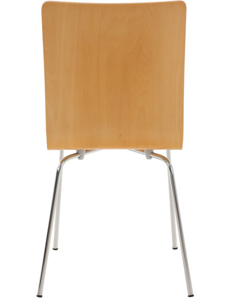 Chaise moderne minimaliste en Bois Naturel Métal Argenté Zarnys - 5