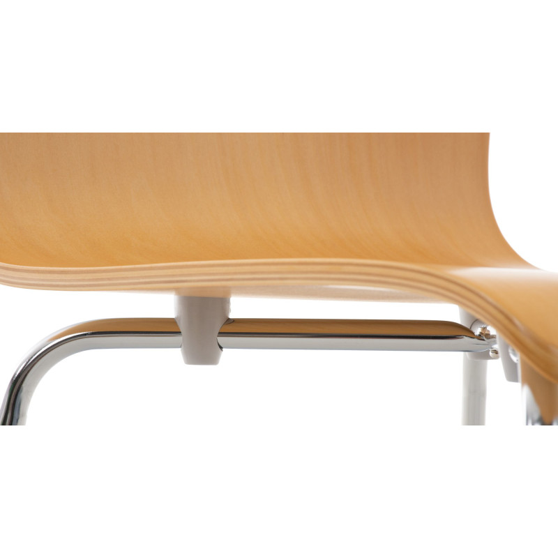 Chaise moderne minimaliste en Bois Naturel Métal Argenté Zarnys - 6