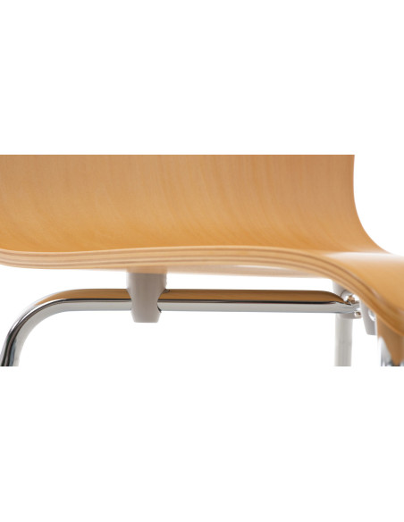 Chaise moderne minimaliste en Bois Naturel Métal Argenté Zarnys - 6