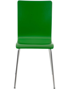 Chaise moderne minimaliste en Bois Vert Métal Argenté Zarnys - 1 2