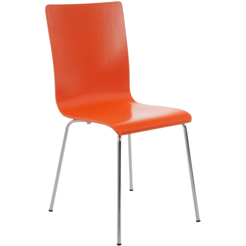 Chaise moderne minimaliste en Bois Orange Métal Argenté Zarnys - 1