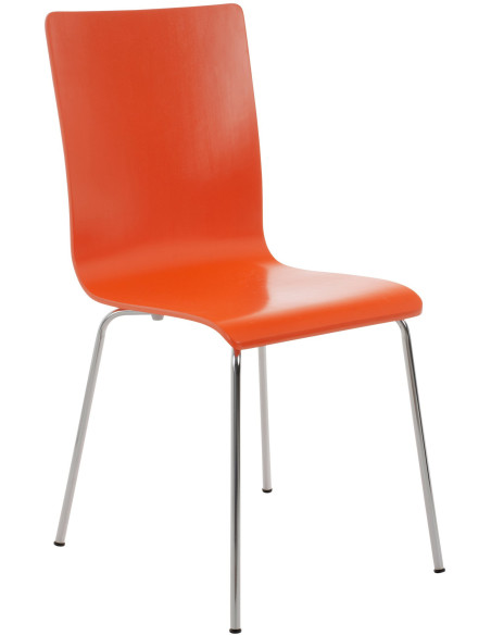Chaise moderne minimaliste en Bois Orange Métal Argenté Zarnys - 1