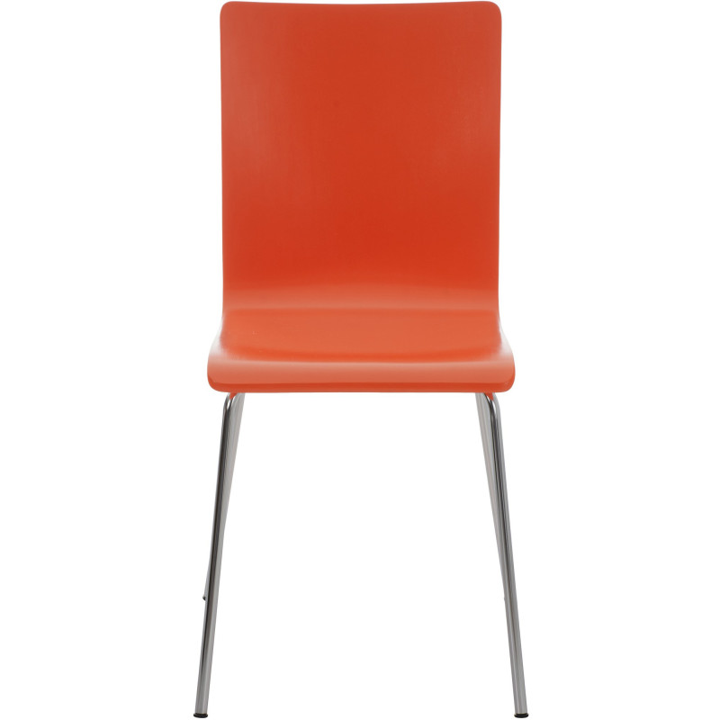 Chaise moderne minimaliste en Bois Orange Métal Argenté Zarnys - 2