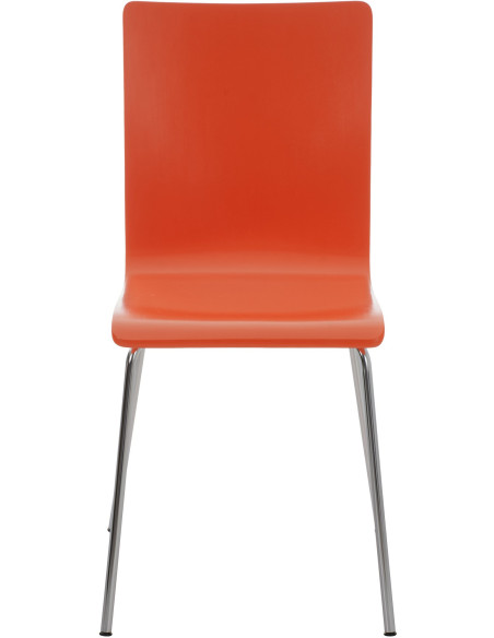 Chaise moderne minimaliste en Bois Orange Métal Argenté Zarnys - 2