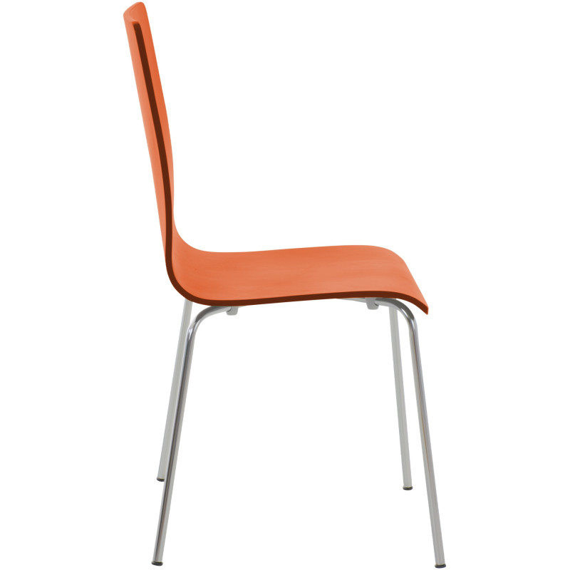 Chaise moderne minimaliste en Bois Orange Métal Argenté Zarnys - 3