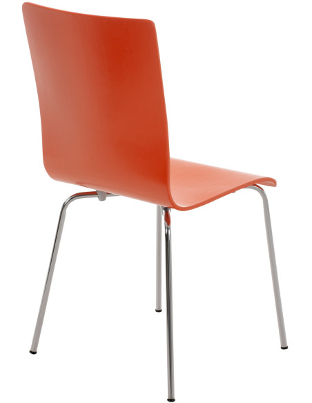 Chaise moderne minimaliste en Bois Orange Métal Argenté Zarnys - 4
