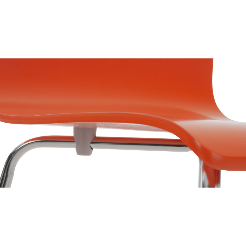Chaise moderne minimaliste en Bois Orange Métal Argenté Zarnys - 6