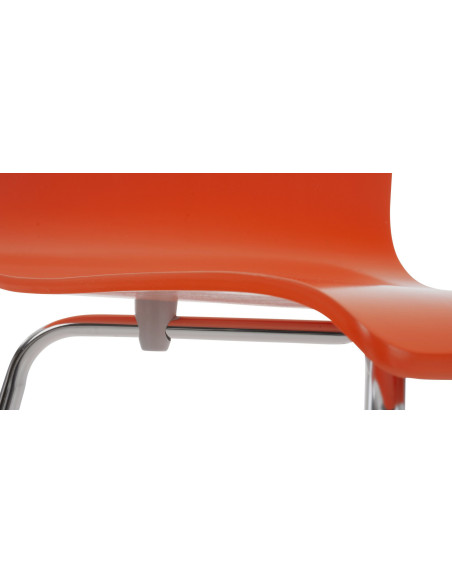 Chaise moderne minimaliste en Bois Orange Métal Argenté Zarnys - 6