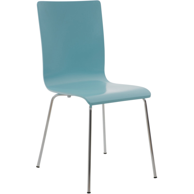Chaise moderne minimaliste en Bois Bleu clair Métal Argenté Zarnys - 1