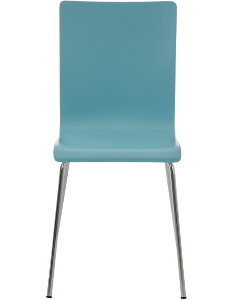 Chaise moderne minimaliste en Bois Bleu clair Métal Argenté Zarnys - 2
