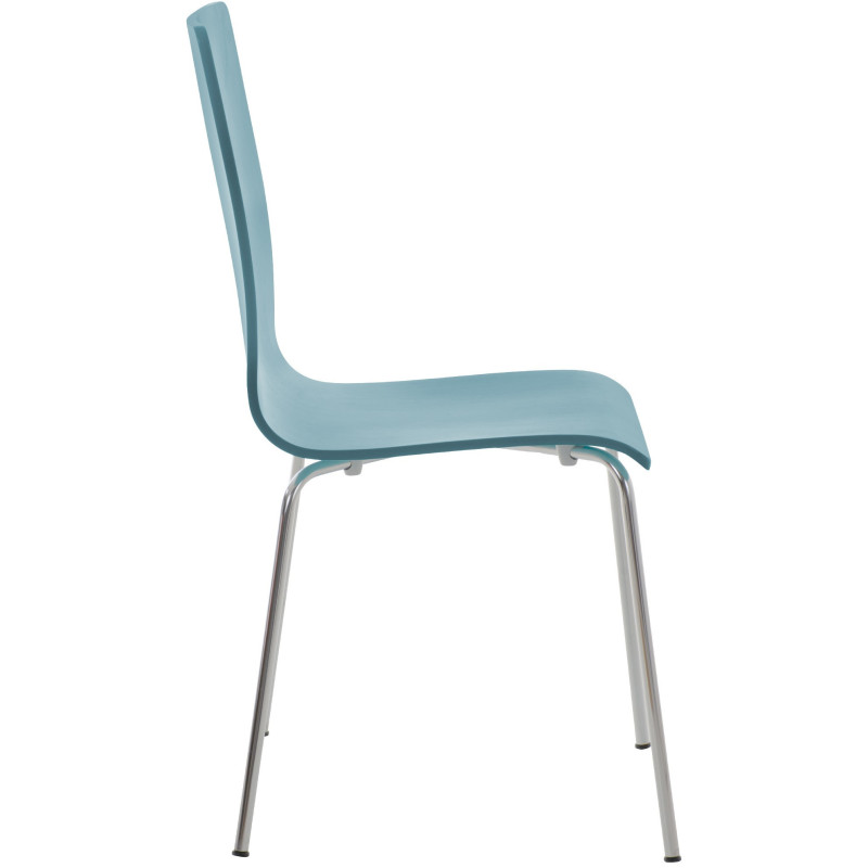 Chaise moderne minimaliste en Bois Bleu clair Métal Argenté Zarnys - 3