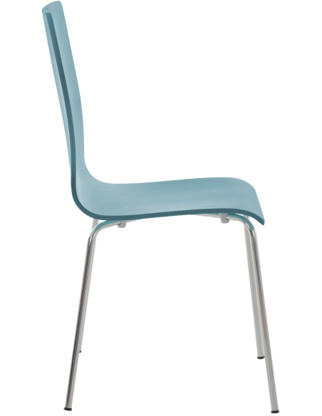Chaise moderne minimaliste en Bois Bleu clair Métal Argenté Zarnys - 3
