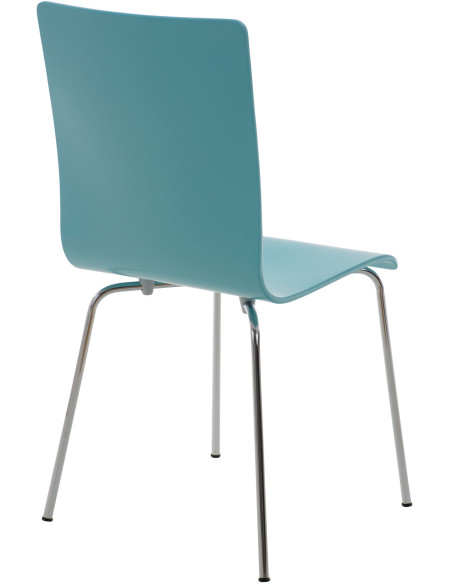 Chaise moderne minimaliste en Bois Bleu clair Métal Argenté Zarnys - 4