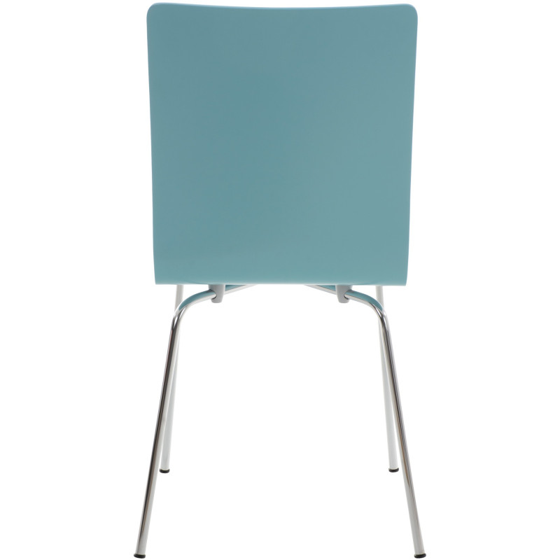 Chaise moderne minimaliste en Bois Bleu clair Métal Argenté Zarnys - 5