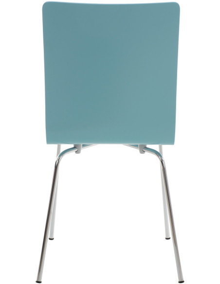 Chaise moderne minimaliste en Bois Bleu clair Métal Argenté Zarnys - 5