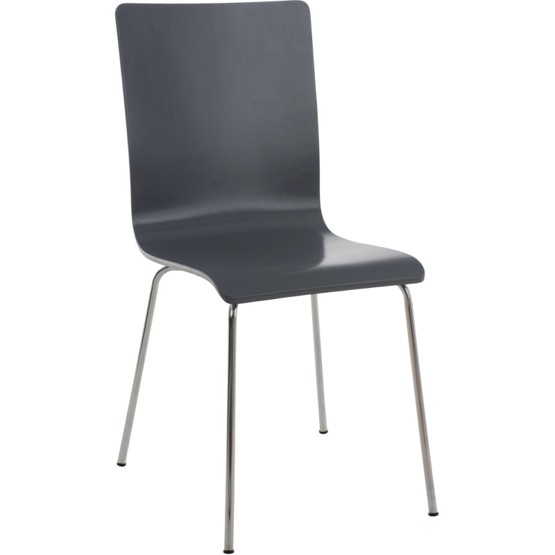 Chaise moderne minimaliste en Bois Gris Métal Argenté Zarnys  - 1