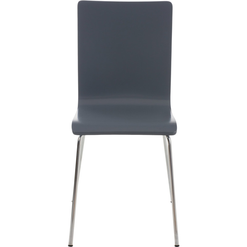Chaise moderne minimaliste en Bois Gris Métal Argenté Zarnys  - 2