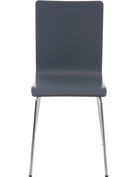 Chaise moderne minimaliste en Bois Gris Métal Argenté Zarnys  - 2