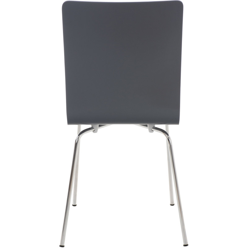 Chaise moderne minimaliste en Bois Gris Métal Argenté Zarnys  - 5