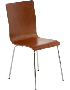 Chaise moderne minimaliste en Bois Marron Métal Argenté Zarnys  - 1