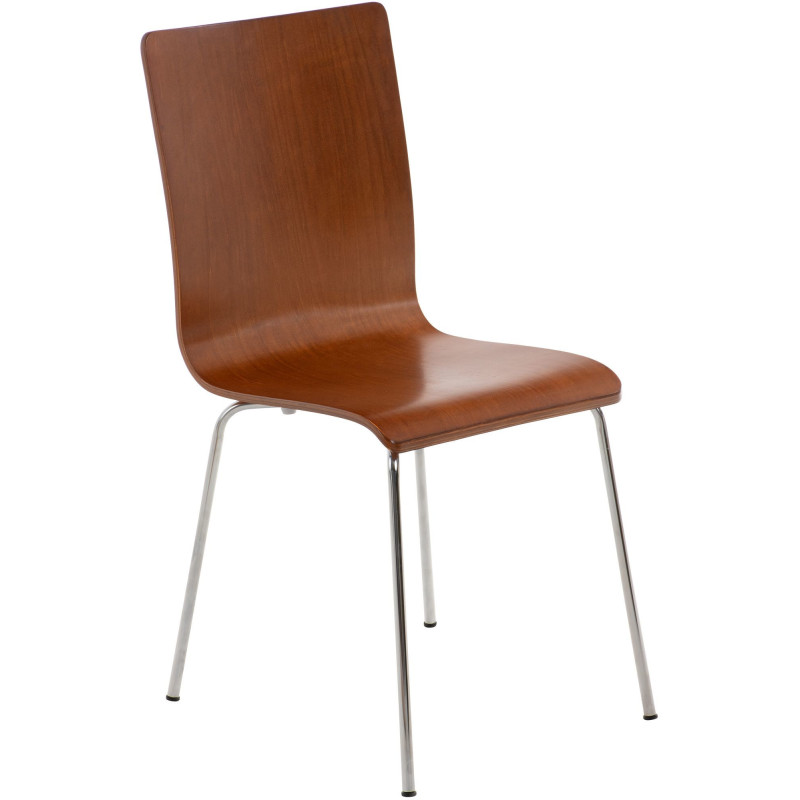 Chaise moderne minimaliste en Bois Marron Métal Argenté Zarnys  - 1